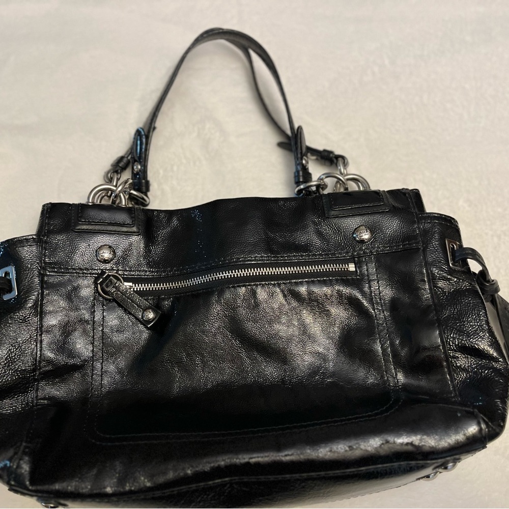 Black coach, patent leather crush purse - Picture 3 of 5